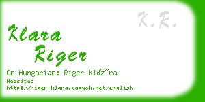 klara riger business card